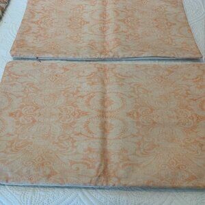 Peach Tapestry Lumbar Pillow Covers 12x20 NWOT